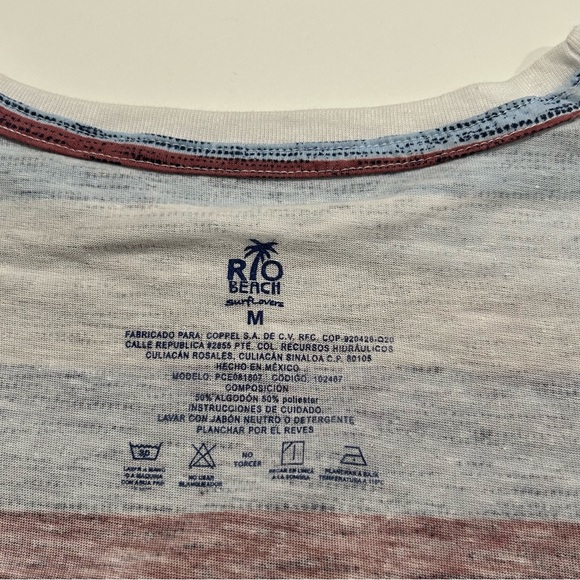 NWT Rio Beach Surf Lovers Strip Tee Shirt Size Medium Mens - Picture 3 of 5